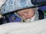 Here's Bryn, snuggled up in his carrier, sleeping while we shop.