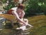Bryn's first swim in a lake...